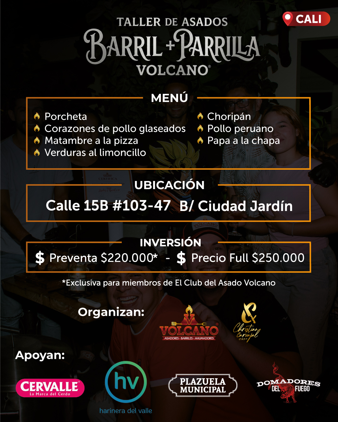 🔥🥩TALLER DE ASADOS BARRIL + PARILLA VOLCANO - 13 de junio - Cali 🚨 - Imagen 2